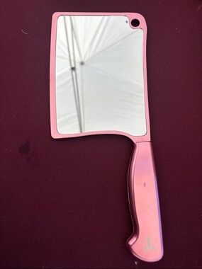 JEFFREE STAR Pink Handheld Cleaver Knife Mirror with Star Accent